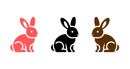 Obraz premium Cute Rabbit Bunny Silhouette Vector Art Design image