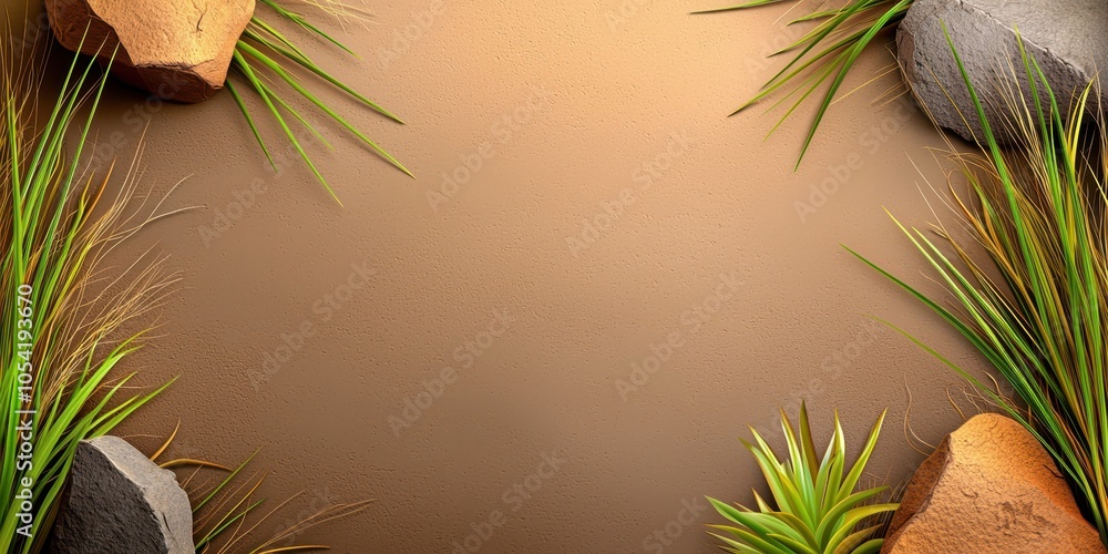 Poster a dynamic minimal grass dirt texture background showcasing the interplay between soil and grass, add