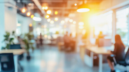 Collaborative work environment in a modern office with people engaged in discussion and creativity