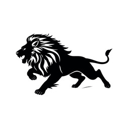Obraz premium a lion running vector silhouette, black color silhouette, isolated white background