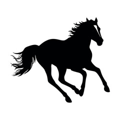 Obraz premium a racing horse are run super speed minimalist and simple vector silhouette, black color silhouette