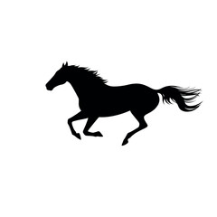 a racing horse are run super speed minimalist and simple vector silhouette, black color silhouette
