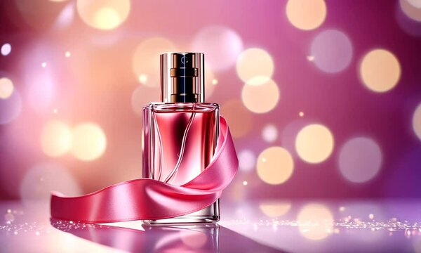 pink color perfume advertisement ambiance luxury modern advertisement promotion ai generated video concept
