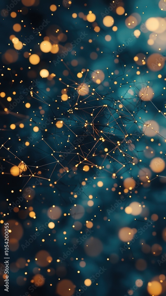 Poster illuminating connections a stunning visual of glowing particles and networks in an artistic display