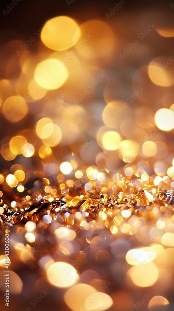Poster glistening golden bokeh a dazzling display of light and color in a dreamlike setting