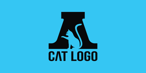 A cat creative logo, with a modern concept.vector