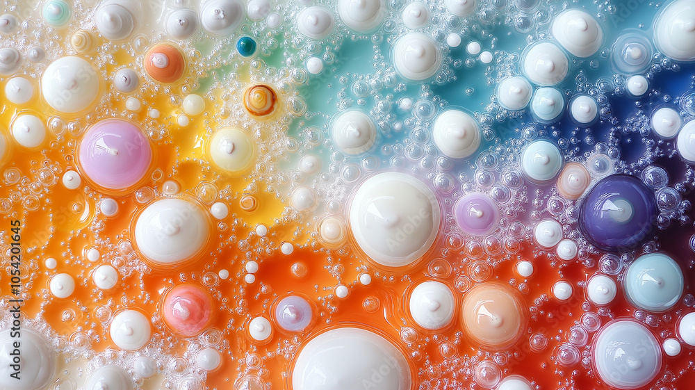 Poster colorful abstract bubbles create vibrant and dynamic visual experience