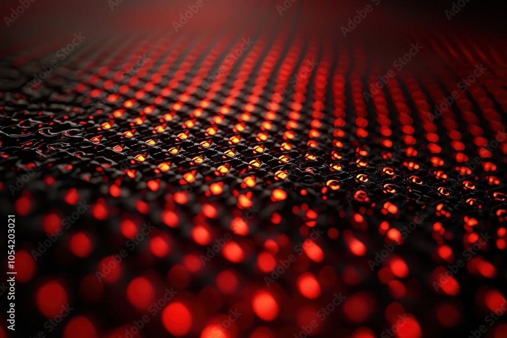 Poster captivating red and black patterns exploring the depths of abstract design in modern art