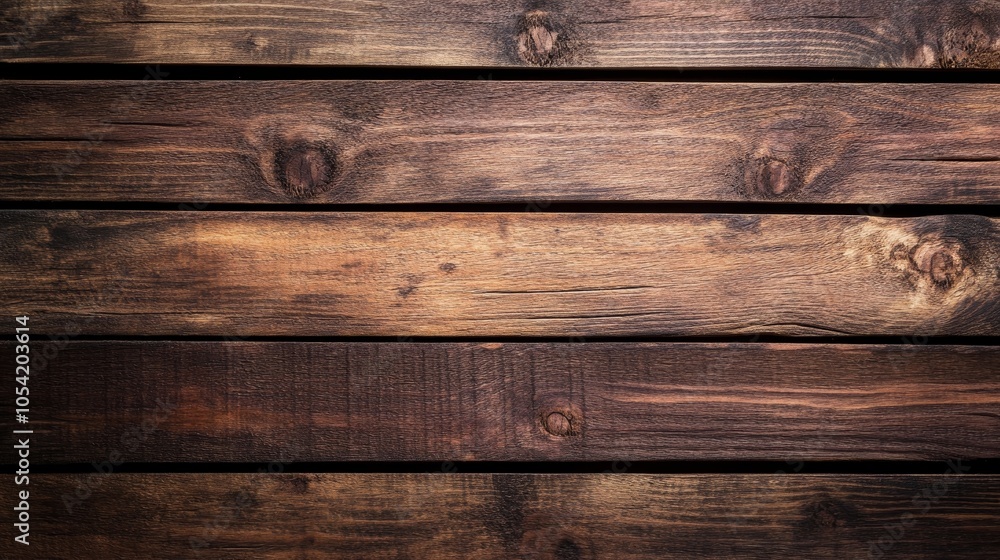 Poster a close-up view of wooden planks with a rustic finish, suitable for backgrounds or design projects.