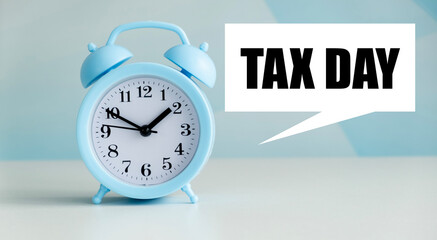 Alarm clock with tax day text