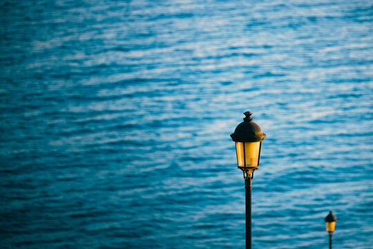 Calming Minimalistic Street Lamps by the Ocean