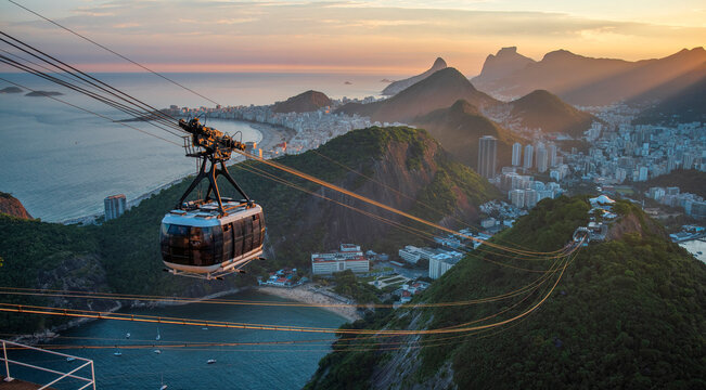 view of downtown Rio de Janeiro from Sugarloaf Mountain.