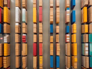 Colorful Storage Solutions in a Modern Warehouse