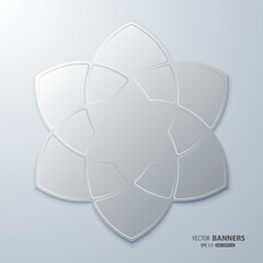 Elegant geometric mirror flower with six petals design