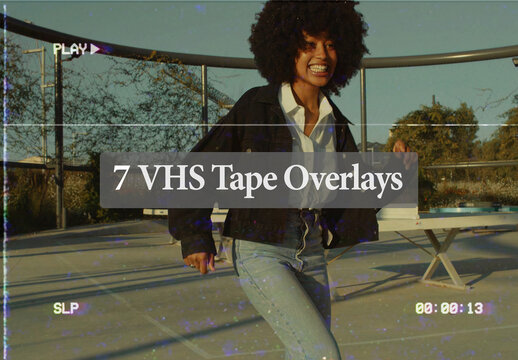 7 VHS Tape Texture CRT Noise Overlays