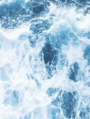 Fototapeta premium Ocean Waves Texture: Blue Water with White Foam