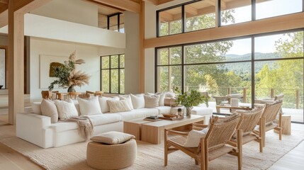 Obraz premium Cozy Modern Living Room with Natural Light