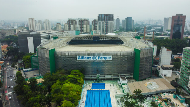 Vis&atilde;o a&eacute;rea do est&aacute;dio Allianz Parque do Palmeiras em S&atilde;o Paulo, Brasil. Foto feita em S&atilde;o Paulo, Brasil em 29 Outubro 2024.