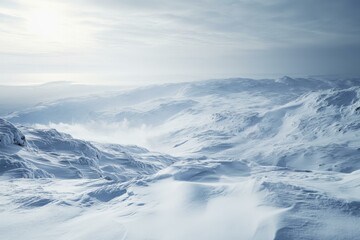 Obraz premium Snowy Mountain Range in Winter Wonderland