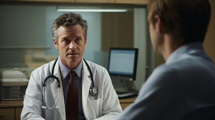 Fototapeta premium Doctor explaining medical treatment options to a patient