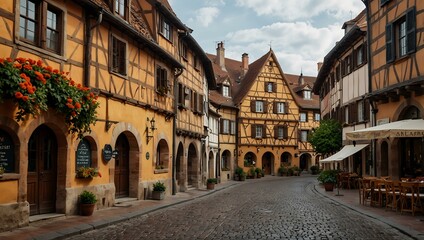 Fototapeta premium Street in Colmar, France.
