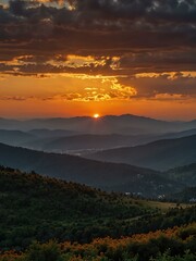 Fototapeta premium Sunset over the mountains