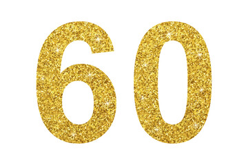 Glitter sixty on transparent background