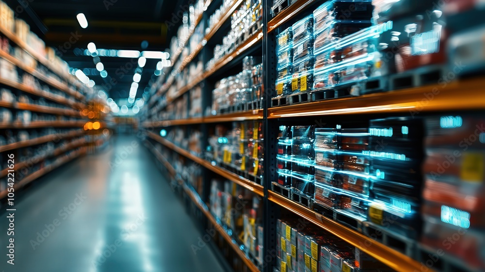 Poster efficient warehouse storage solutions optimizing space and organization in industrial environments