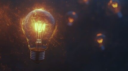 Glowing Light Bulb Representing Innovation and Bright Ideas