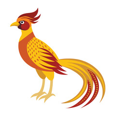 Illustration of Golden Pheasant Isolated on white