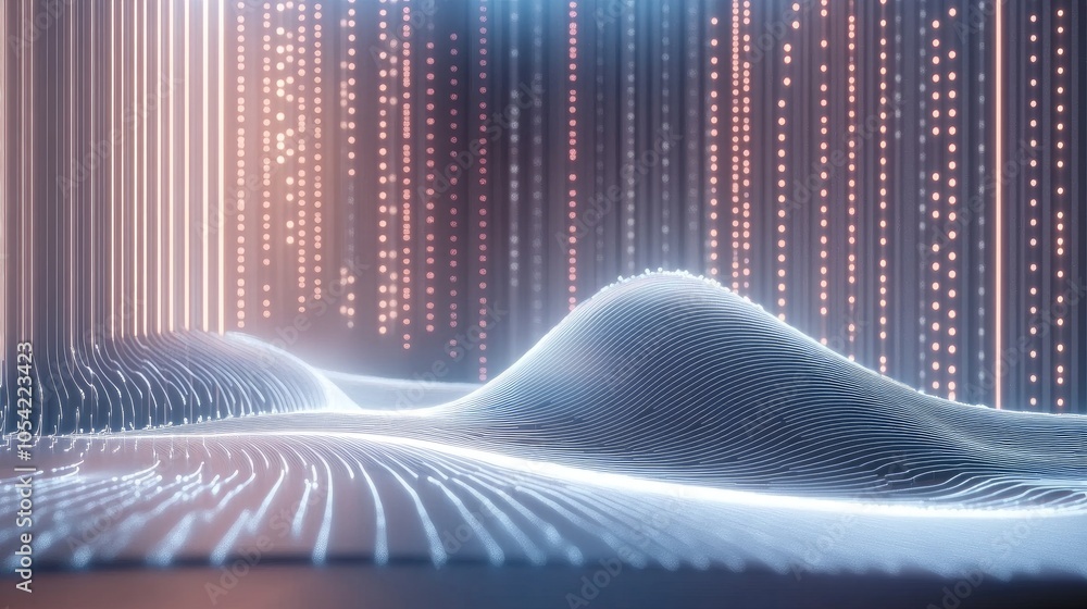 Poster abstract digital waves and light patterns visualization
