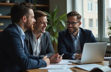 Obraz premium business colleagues reviewing document at desk