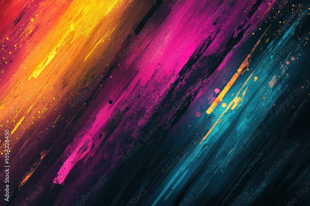 Poster dynamic and lively backdrop: a fusion of deep and luminous shades with textured patterns and glowing