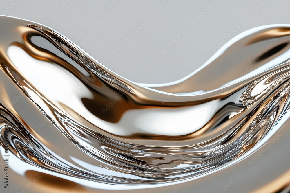 Poster abstract liquid silver: a captivating abstract image of molten silver, its surface shimmering with i