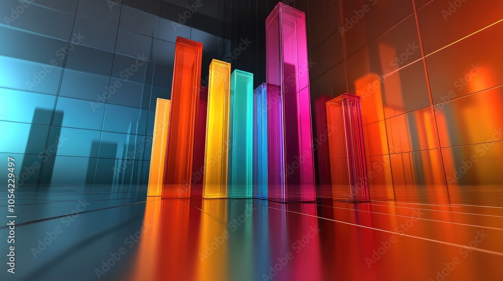 Poster colorful 3d graph displaying data insights