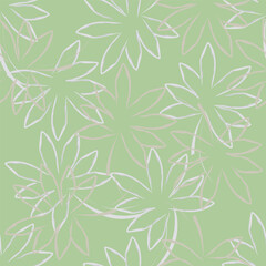 Fototapeta premium Beautiful dark green floral seamless pattern. Vector illustration