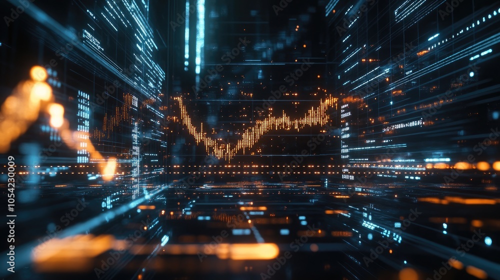 Poster abstract futuristic data visualization background
