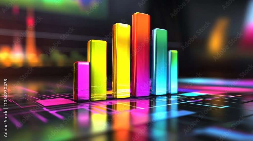 Poster colorful data visualization with modern design elements