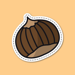 walnut editable cartoon style sticker vector	
