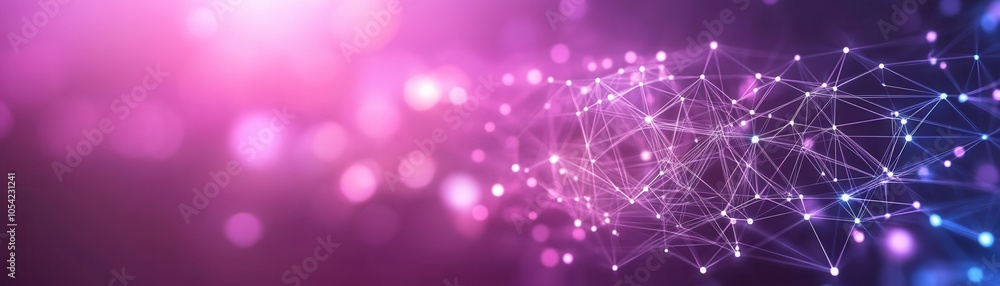 Poster a vibrant abstract background featuring colorful lights and interconnected lines, ideal for technolo