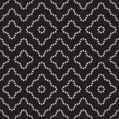 Vector seamless pattern. Repeating geometric elements. Stylish monochrome background design.