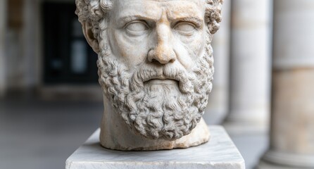 Detailed sculpture of an ancient philosopher