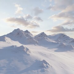 Obraz premium Snowy Mountain Range Landscape - Winter Wonderland