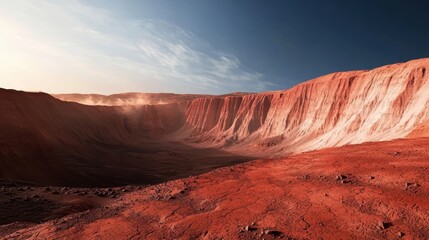 Fototapeta premium Dramatic desert landscape with red rock formations