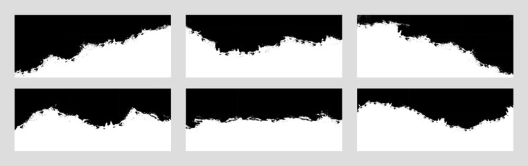 Abstract grunge rough edge header collection vector illustration.