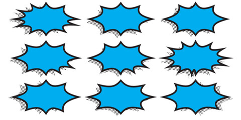Fototapeta premium blue speech bubble sign set collection for your website, ui, app, comic book