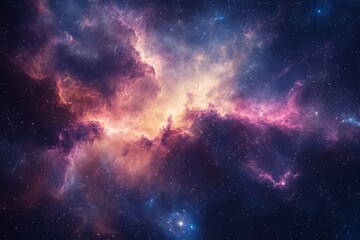Obraz premium Cosmic Nebula: A Celestial Tapestry of Stars and Gas