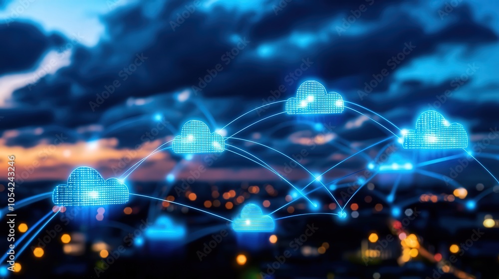 Aufkleber exploring the future of cloud computing connecting data and services in a digital landscape