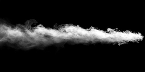 Abstract White Smoke Texture on Black Background