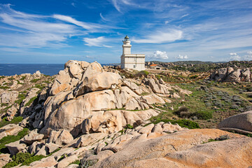 Capo Testa lighthouse in Santa Teresa di Gallura, Sardinia, Italy